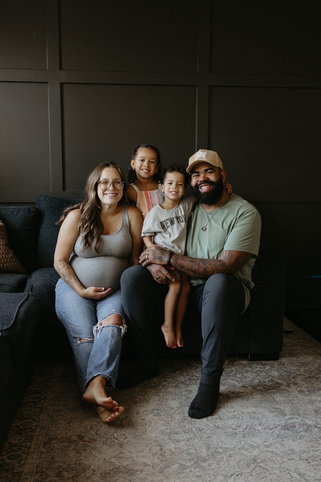 Kyree Oliver with his wife Amanda and their children